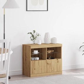 Buffet com Luzes LED Carvalho Artesanal 81x37x67 cm
