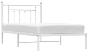 Estrutura de cama com cabeceira 100x190 cm metal branco