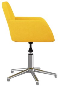 Cadeira de escritório giratória tecido amarelo-claro