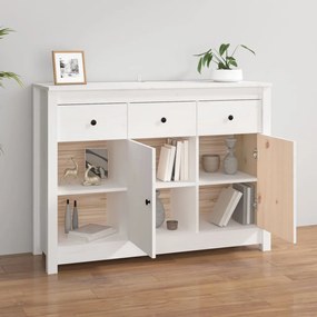 Aparador 100x35x74 cm madeira de pinho maciça branco