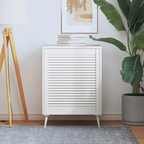 vidaXL Porta de armário com design de persiana pinho maciço branco