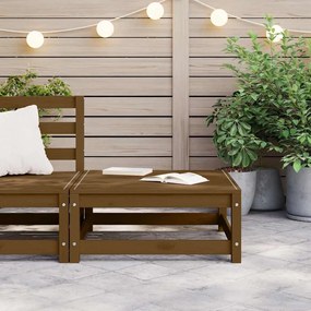 Apoio de pés p/ jardim 70x70x30 cm pinho maciço castanho-mel