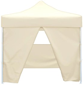 Tenda dobrável 3 x 3 m creme com 4 paredes