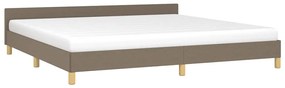 Cama sem colchão 200x200 cm tecido cinzento-acastanhado