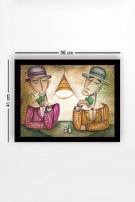 Pintura Decorativa em MDF com Moldura SC0939 – Multicolor – 41 x 56 cm