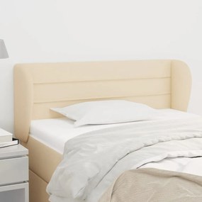 Cabeceira de cama c/ abas tecido 93x23x78/88 cm creme