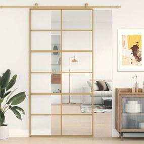 Porta deslizante 102,5x205 cm vidro ESG/alumÃnio dourado