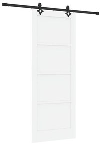 Porta Deslizante vidaXL com Conjunto de Ferragens Branca 83x211 cm Mad