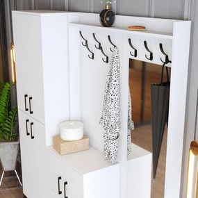 Hall Stand Berlin ABC – Branco – 180 cm x 200 cm x 35 cm