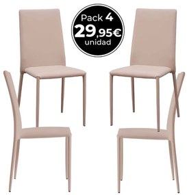 Pack 4 Cadeiras Tuoli - Cinza claro