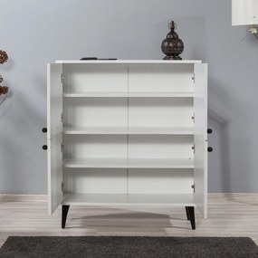 Armário Multiuso Multilux – Branco, Preto, Amarelo – 95x111x36 cm