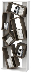 Estante Carmen – Branco e Nogueira – 63x153,6x24 cm