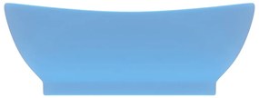 Lavatório luxuoso oval 58,5x39 cm cerâmica azul-claro mate