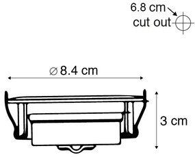 Conjunto de 5 focos embutidos branco com LED regulável 3 níveis - Mio Moderno