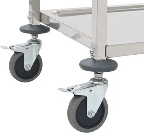 Carrinho de cozinha de 4 níveis 107x55x125 cm aço inoxidável