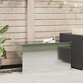 vidaXL Caixa de Armazenamento Externa Prateado 100 x 50,5 x 50 cm Aço