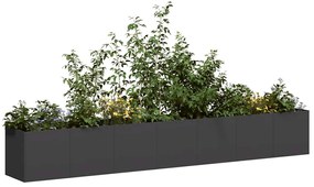vidaXL Vaso floreira 280x40x40 cm aço laminado a frio preto