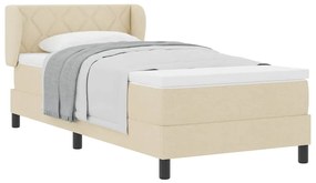 Cama Box Spring com Colchão creme 90x200 cm em Tecido