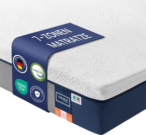 Colchão de espuma viscoelástica com gel, 140 x 200 cm, com apoio ergonómico, azul