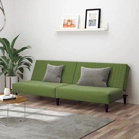 vidaXL Sofá-cama de 2 lugares veludo verde-claro