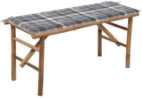 Banco de jardim dobrável com almofadão 118 cm bambu