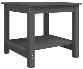 Mesa de centro 50x50x45 cm madeira de pinho maciça cinzento