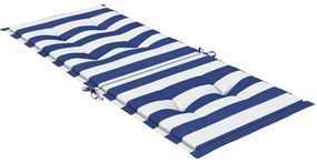 Almofadões cadeira encosto alto 6 pcs tecido riscas azul/branco