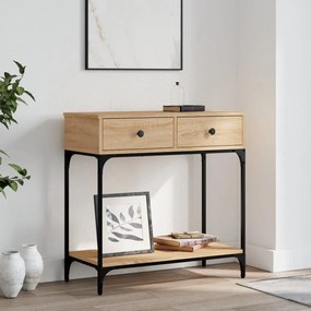 vidaXL Mesa consola 75x34,5x75 cm derivados de madeira carvalho sonoma
