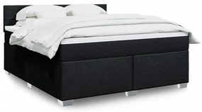 vidaXL Cama com molas/colchão 180x200 cm tecido preto
