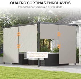 Pérgola de Jardim 3,95x2,95 cm Pérgola para Exterior com Teto Retrátil