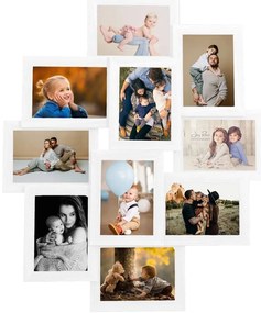Moldura para 10 (13x18 cm) fotografias MDF branco