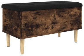 Banco de arrumação 82x42x46cm derivados madeira carvalho fumado