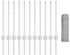 Postes de Cerca vidaXL 11 pcs U-Channel 60 cm Aço Galvanizado
