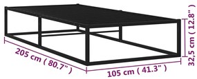 Estrutura de cama 100x200 cm metal preto