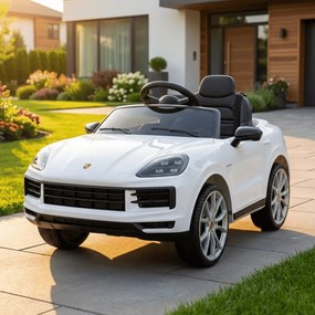 Carro Infantil bateria 12V Porsche Cayenne, pneus EVA Branco