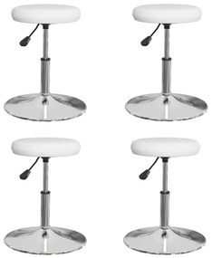 vidaXL Cadeiras de jantar 4 pcs couro artificial branco