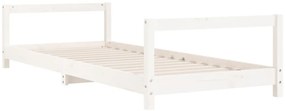 Estrutura de cama infantil 80x200 cm pinho maciço branco