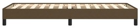 Estrutura de cama sem colchão 100x200 cm tecido castanho-escuro