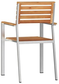 Cadeiras de Jardim Empilháveis vidaXL 6 pcs 54.5x56x89 cm Madeira de T