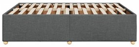 Estrutura de cama sem colchão 140x190 cm tecido cinzento-escuro