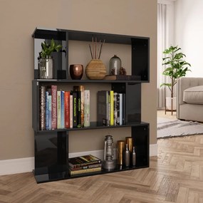 vidaXL Estante/divisória 80x24x96 cm preto brilhante