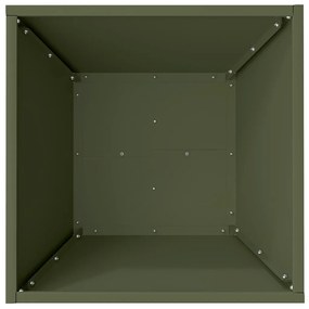 Plantador em Forma de Tigela da Verde-Azeitao 40x40x15 cm em Aço