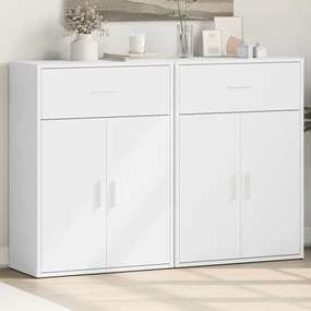 Aparadores 2 pcs 60x30x84 cm derivados de madeira branco