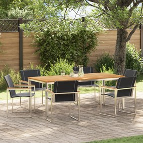 vidaXL Conjunto de Jantar de Jardim com 7 Peças em Madeira de Acácia