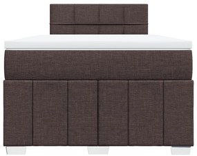 Cama boxspring com colchão 120x190 cm tecido castanho-escuro