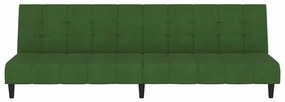 Sofá-cama de 2 lugares veludo verde-escuro