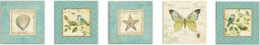 Pintura Decorativa em MDF UTB096 – Azul, Creme e Verde – 15 x 15 cm (5