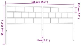 Cabeceira de cama 160 cm metal branco