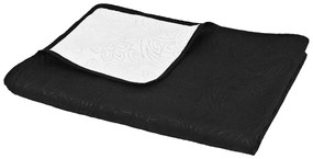 Colcha de dupla face acolchoada 170x210 cm preto e branco