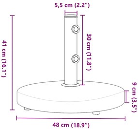 Base de guarda-sol para postes de Ø32/38/48 mm 25 kg redondo